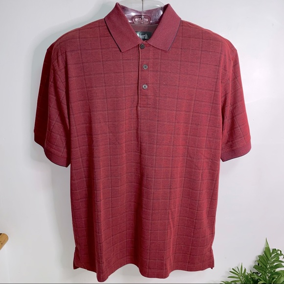 Vintage Ashworth Red Collar Golf Polo Shirt in size L large - Picture 1 of 14